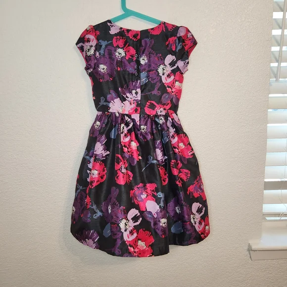 Gymboree Dressed Up Girl’s Black Pink Purple Florals Dress Size 8 sundress - Picture 12 of 15